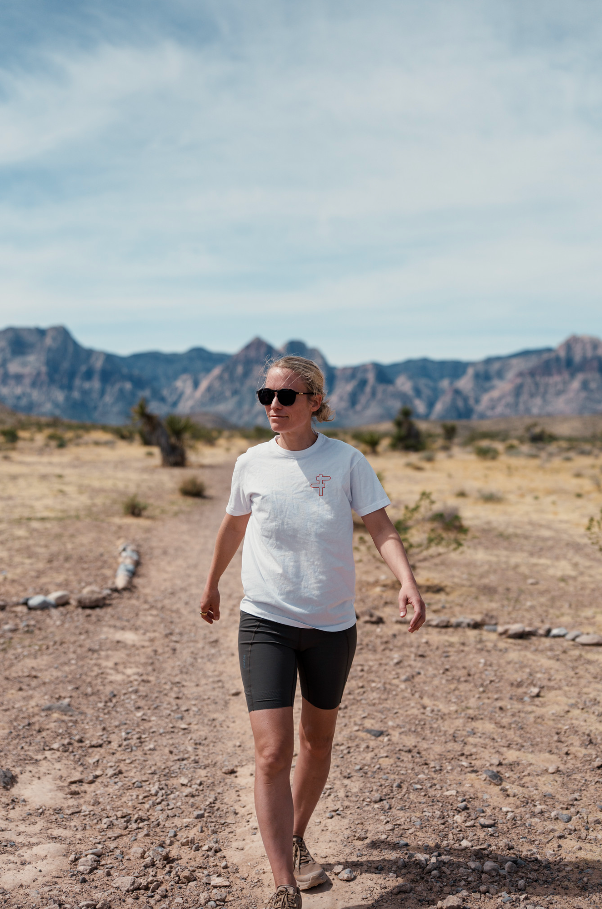 White and Orange Freetrail Tee