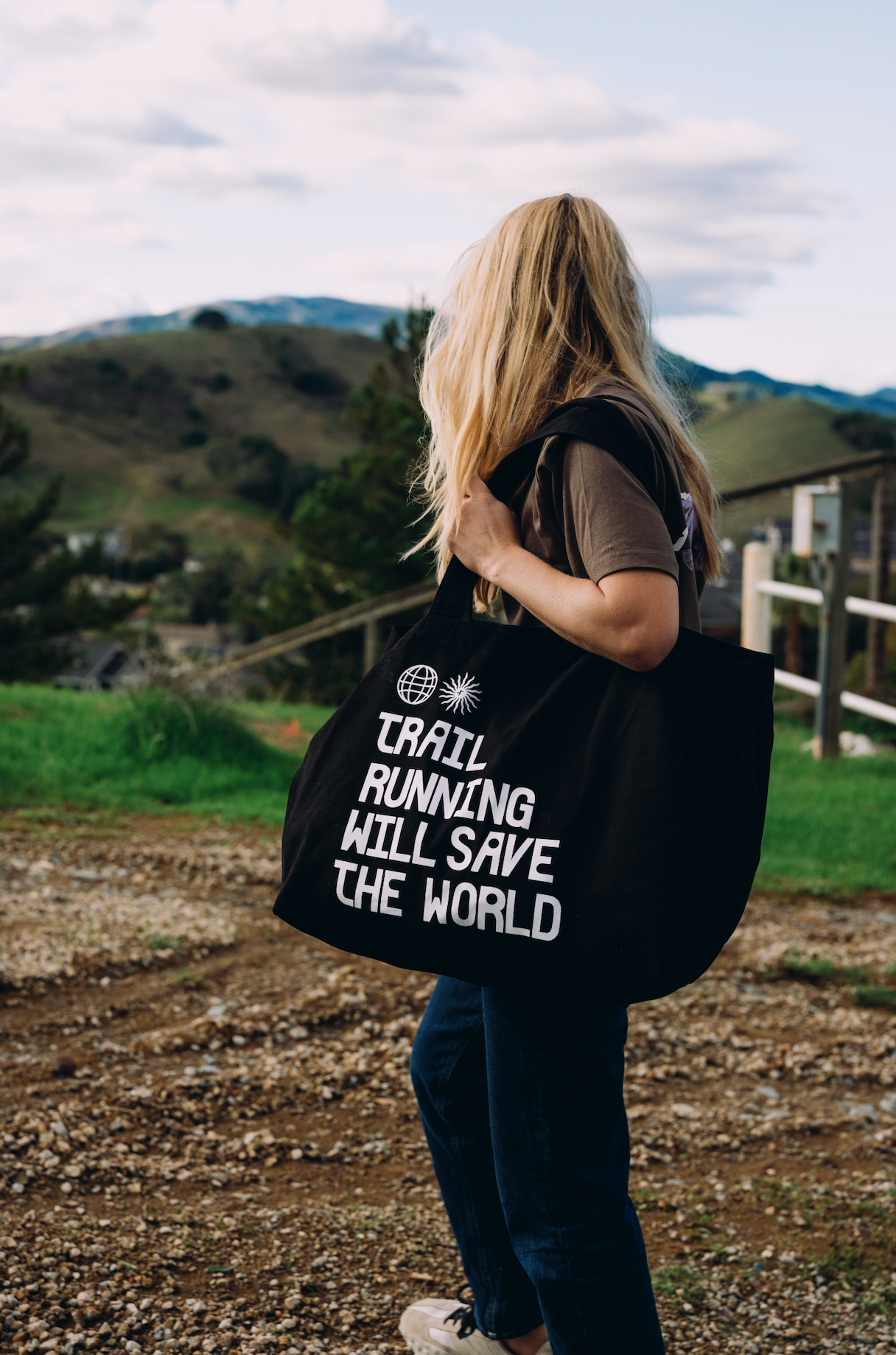 Trail Running Will Save The World Canvas Bag