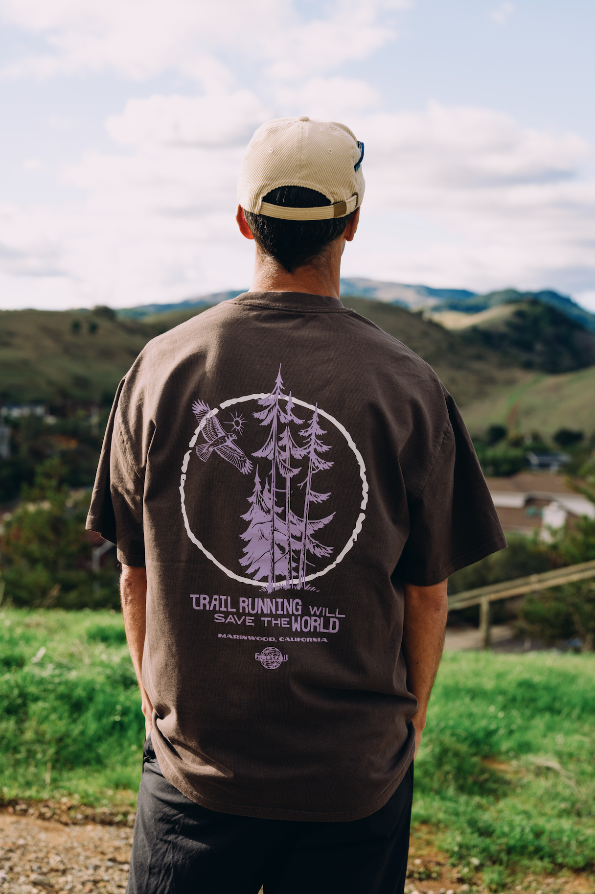 Trail Running Will Save The World Tee - Faded Brown