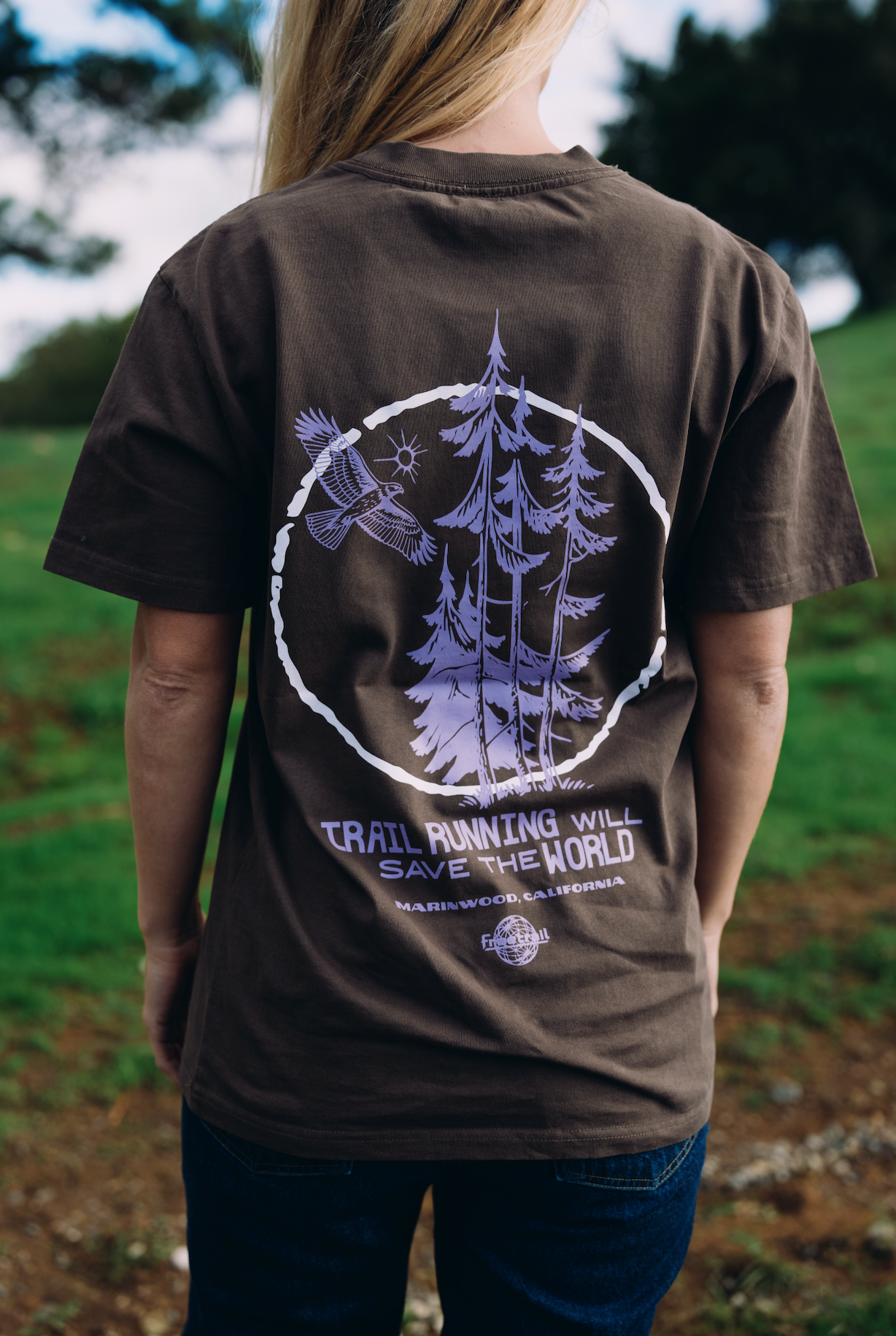 Trail Running Will Save The World Tee - Faded Brown